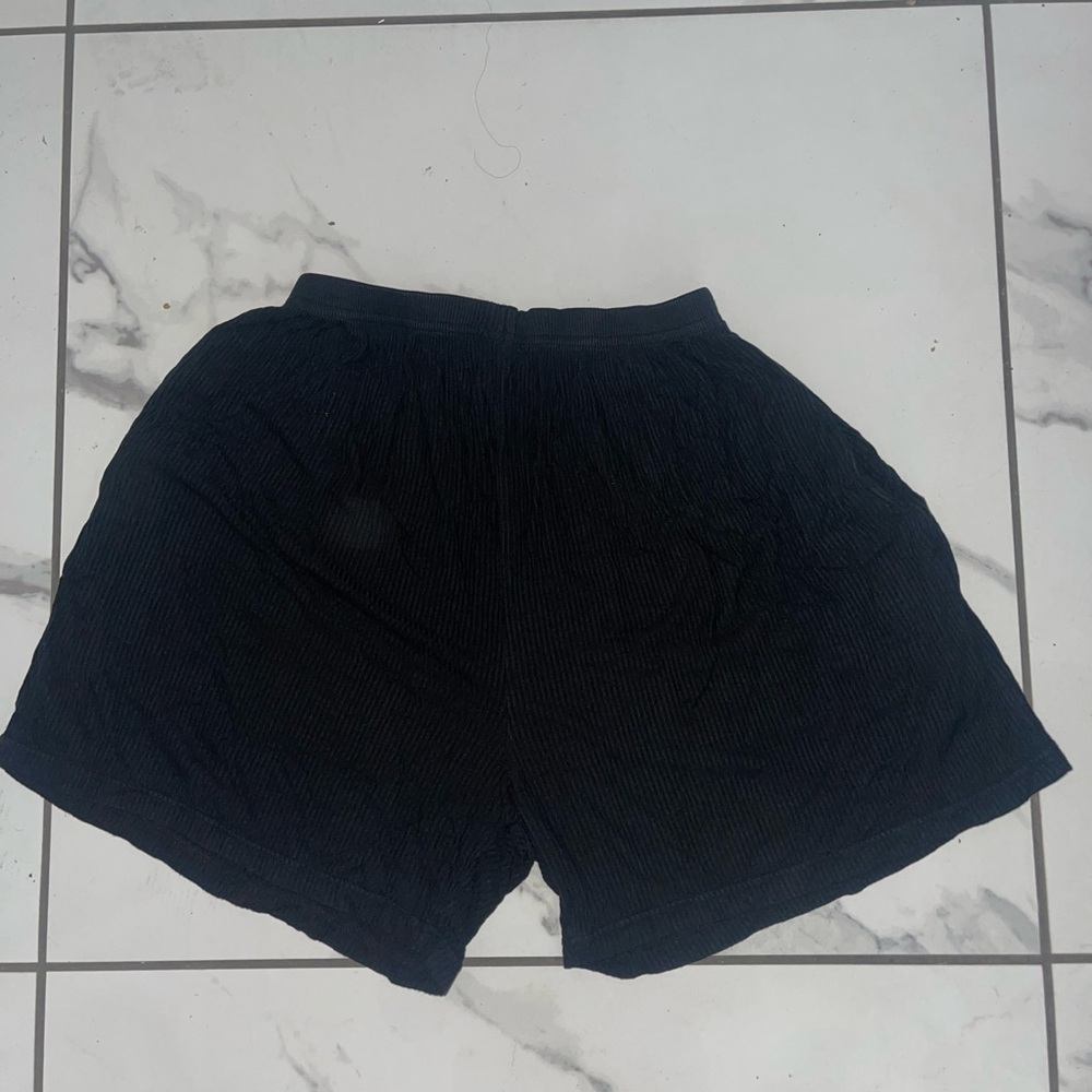 Black Ribbed Shorts